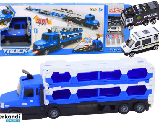 Lora Grúa Pista de Carreras 2en1 Luces Sonidos Señales Coches Azul