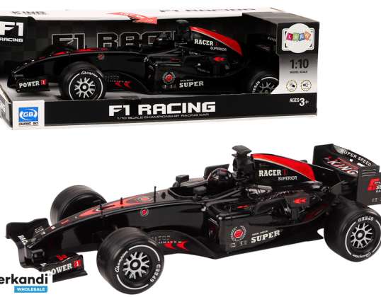 Coche deportivo de carreras F1 con transmisión 1/10 sonidos negros