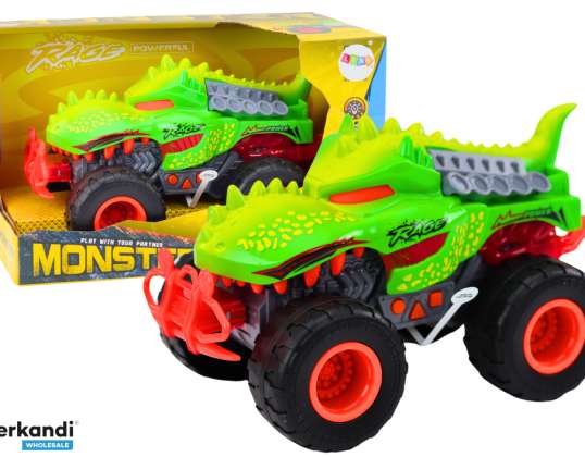 Auto Fuoristrada Dinosauro T-Rex Luci Suoni Azionamento Verde