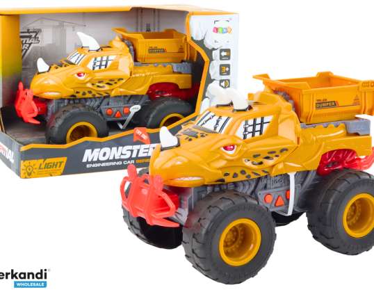 Geländewagen Dinosaurier, Reibungskraft, Kipplaster, orange