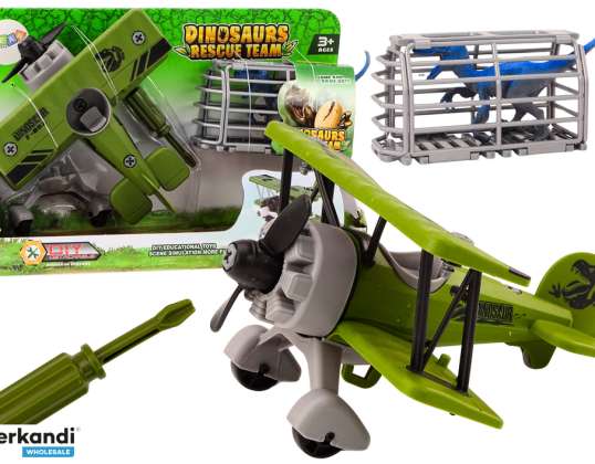 Avión Avioneta Transporte de Dinosaurios Caja Desmontable Verde