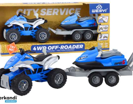 Quad mit Anhänger zum Transport von Booten und Wassermotorrädern