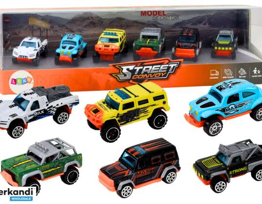 Juego de 6 coches todoterreno de metal 1:64