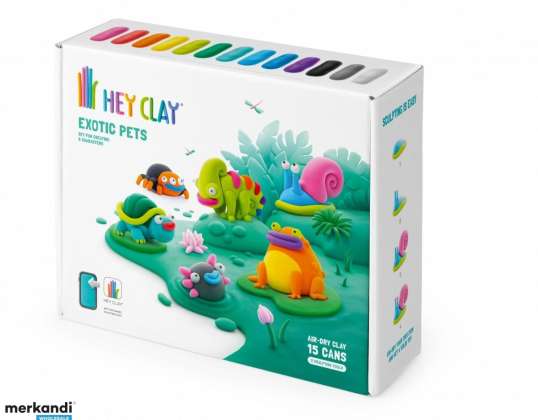 Plastikmasse Hey Clay Exotische Tiere 15 Dosen