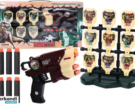 Dinosaur Themed Foam Dart Gun Set Brown