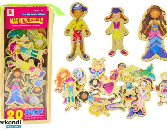 Set aus Holzmagnets - bunte Figuren in Kostümen, 20 Stück