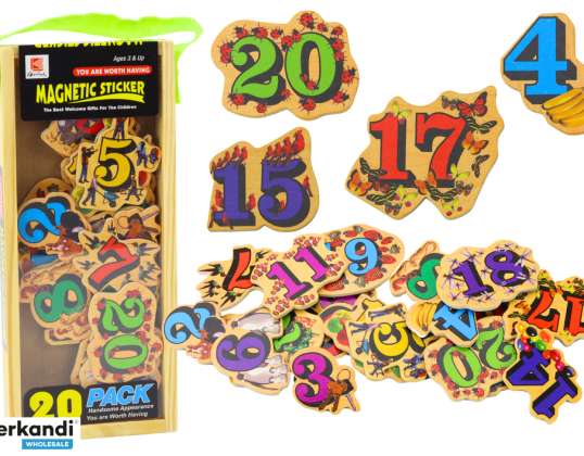 Set Magneti in Legno Numeri Immagini 20 Pezzi