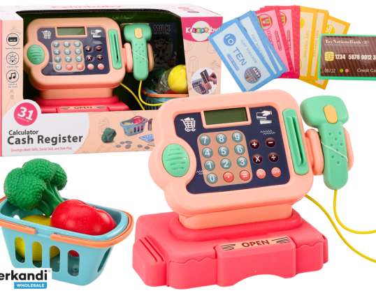 Cash Register Learning Counting Coins Basket Lights Sounds Pink