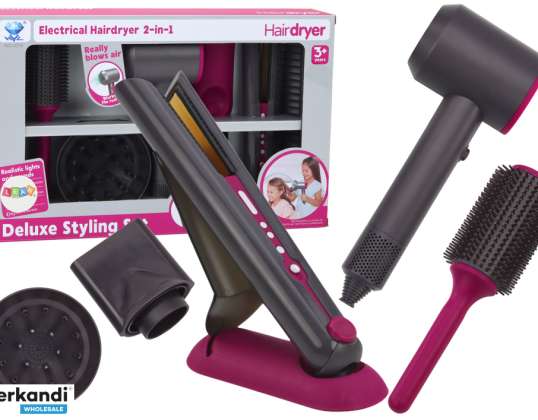 Set de Coiffure Sèche-Cheveux Lisseur Brosse Embouts Interchangeables