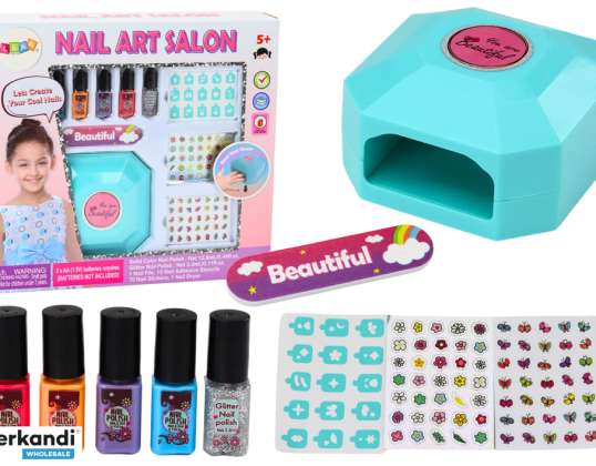 Nail Styling Set Manicure with Nail Polishes Stickers Dryer