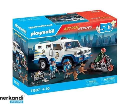 Action hjältar figur uppsättning 71597 pengar transportör