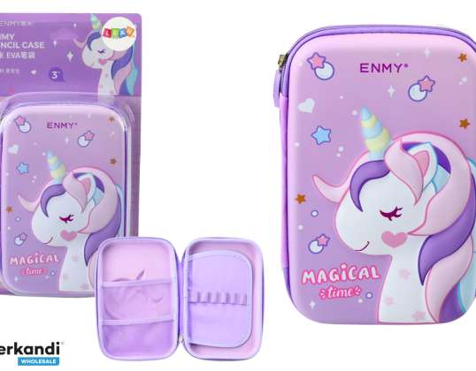 Large Unicorn Pencil Case 3D Purple 23x15x5 cm