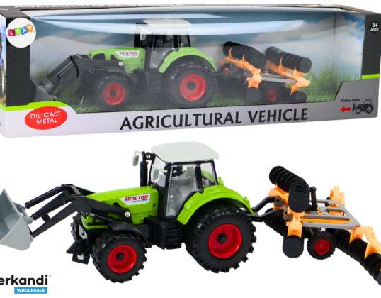 Trator Agrícola Escavadora Com Arado de Disco Verde