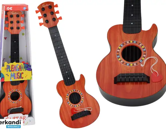 Guitarra de juguete para niños dados madera naranja