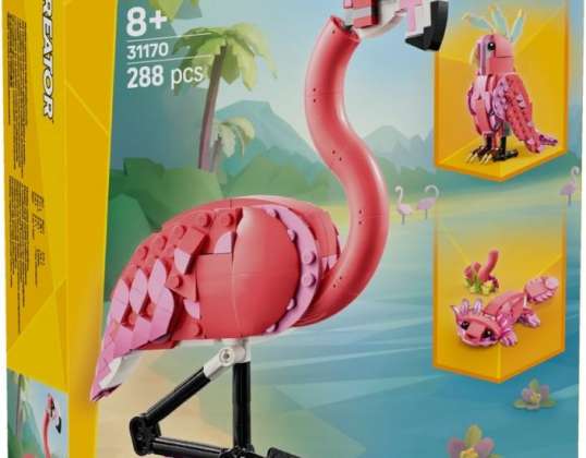 Bricks creator 31170 villieläimet: vaaleanpunainen flamingo