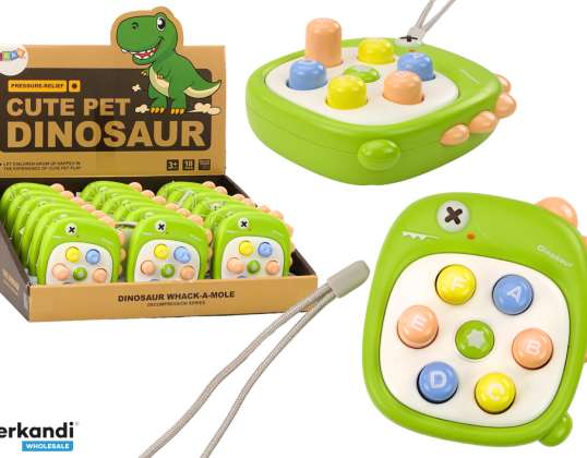 Geschicklichkeitsspiel Whack A Mole Buchstaben Dinosaurier Grün