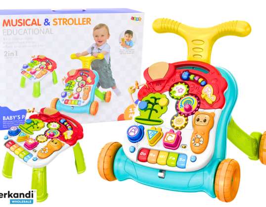 Trotteur et Table Éducative 2en1 avec Lumière et Son Interactifs