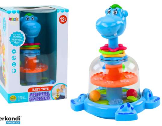 Tol met ballen Nijlpaard voor baby's blauw