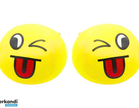 Weiche Emoji Ball Gesichtsball Gelb 9cm