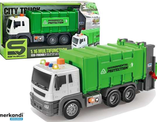 NEL 20268 Müllwagen Friction Drive Soundeffekte Grün 1:16 Segregation