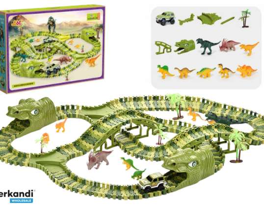 Pista de carreras de dinosaurios de bricolaje 240 piezas
