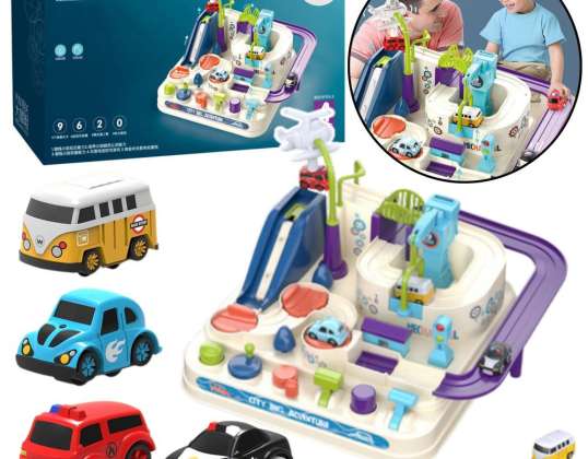 Pista Interactiva de Obstáculos Aparcamiento Para Niños Cuatro Coches
