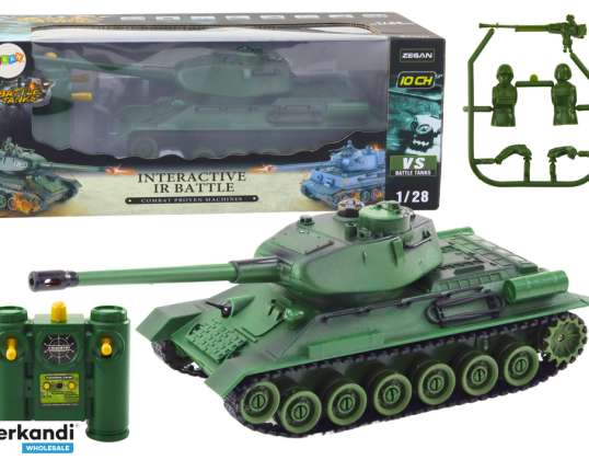 Tank militaire télécommandé RC 1:28 avec tourelle rotative verte