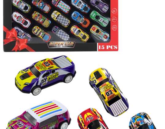 Juego de Autos a Fricción Coloridos 15 Piezas
