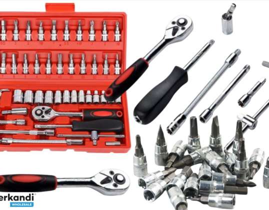Socket Wrench Set 1/4&quot; 46 Pieces in Case
