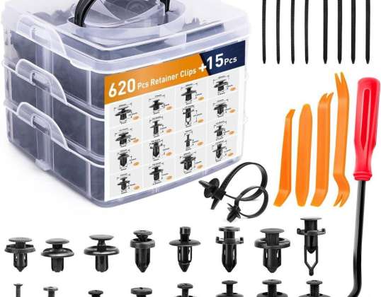 Set di Clip per Auto in Organizer 16 Dimensioni PVC 620 Pezzi