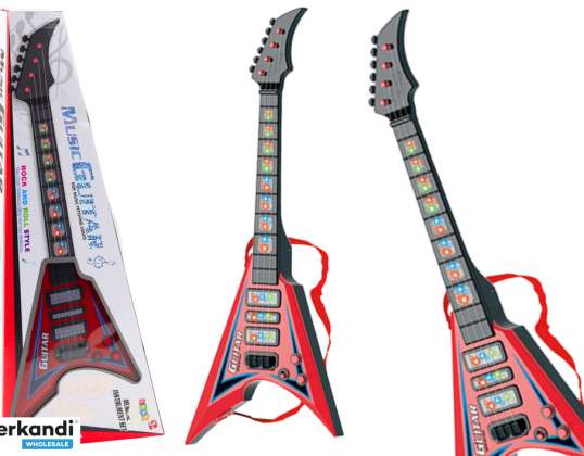 NEL 20888 Barn Elektrisk Gitar Lys Melodier Rød