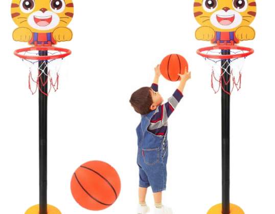 Justerbar Basketballkurv Tiger Gul 110cm