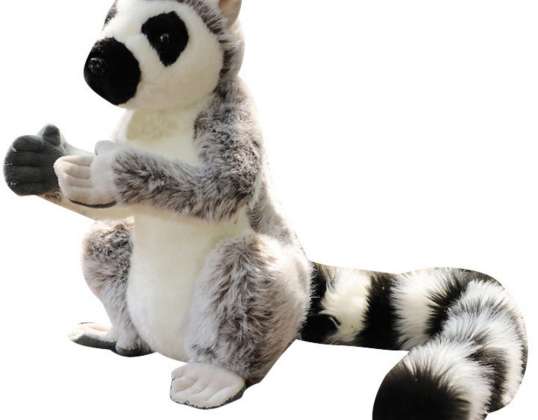 Maskotka Pluszowa Lemur Pluszak Miękki Szary 28cm
