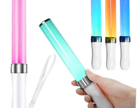Bâton LED lumineux - Gadget pour fêtes, trois modes d'éclairage, 25.5 cm