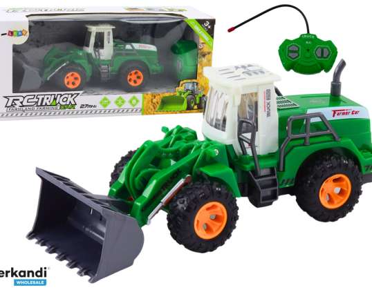 Excavadora Cargadora R/C Control Remoto con Brazo Elevable Verde