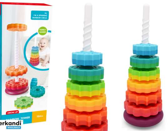 Püramiidi pöörleva torni sorteerija Vikerkaare pusle 6 tk.