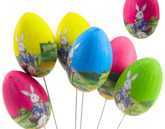 Huevos de Pascua en Palito Conejito con Canasta 6 Piezas