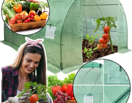 Polytunnel Garden Greenhouse 4.5x2x2m Foil 9m? UV 4 Premium