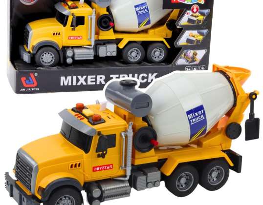Truck Concrete Mixer Rotary Drum Lights Sounds Yellow