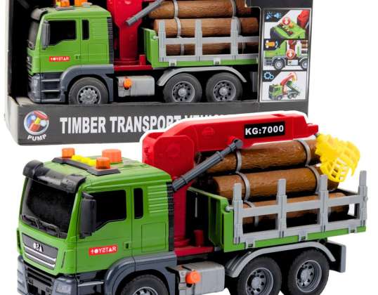 Truck Wood Transport Crane Wood Logs Lights Sounds
