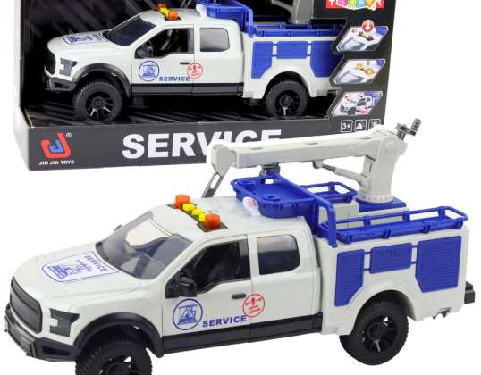 Dienstwagen met kraanlichten klinkt wit 1:12