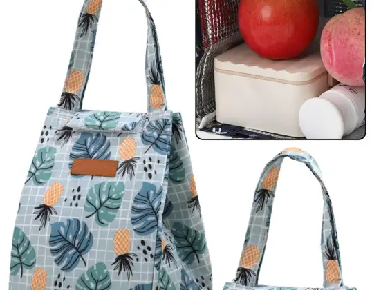 Wärmeisolierende Lunchtasche Blätter Ananas 25cm