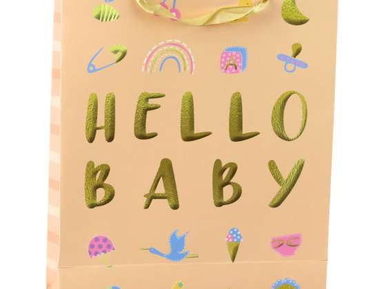 Hello Baby Bolsa de Regalo Melocotón 32 x 26 x 10cm