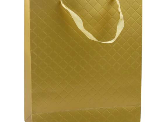 Elegante gouden geschenkzak 32 x 26 x 12 cm