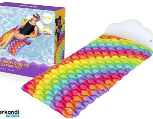 Schwimmmatratze Regenbogen 216cm Bestway 44107