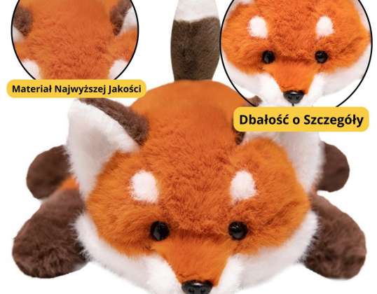 Plush cuddly mascot fox with weighted paws 30cm