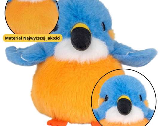 Plüss kabala bújós madár kék narancssárga 12cm