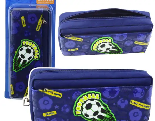Organizador de Material Escolar com Bola de Futebol - Azul Marinho