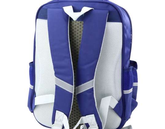 Schulrucksack Dinosaurier Patches Brustgurt marineblau 39x27x15cm