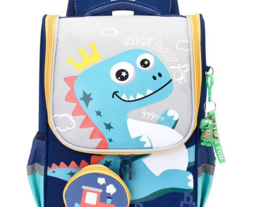 Schulrucksack Dinosaurierbeutel mit Lokomotivanhänger 21L